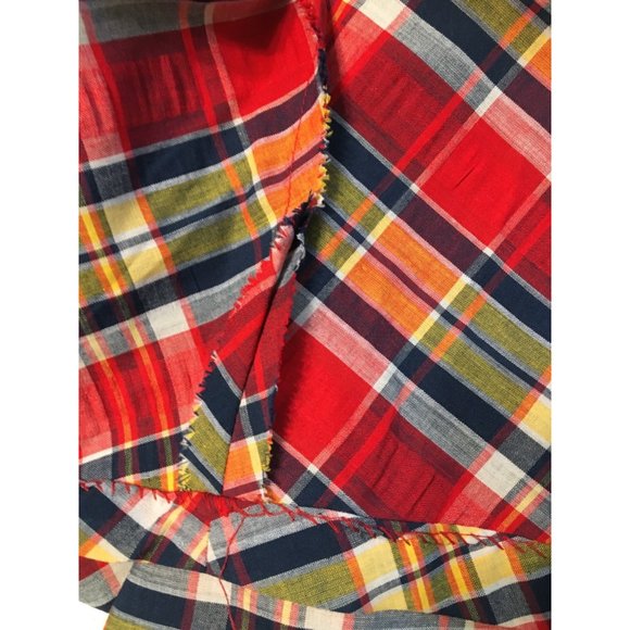 Vintage 60s 70s Plaid Maxi Skirt, Red Blue Plaid A Line Skirt, Hippie Academia - Picture 13 of 14